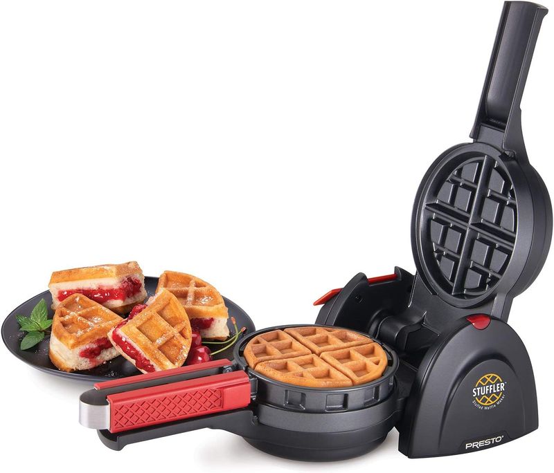 Presto 03512 Stuffer Stuffed Waffle Maker, Belgian, Large, Black