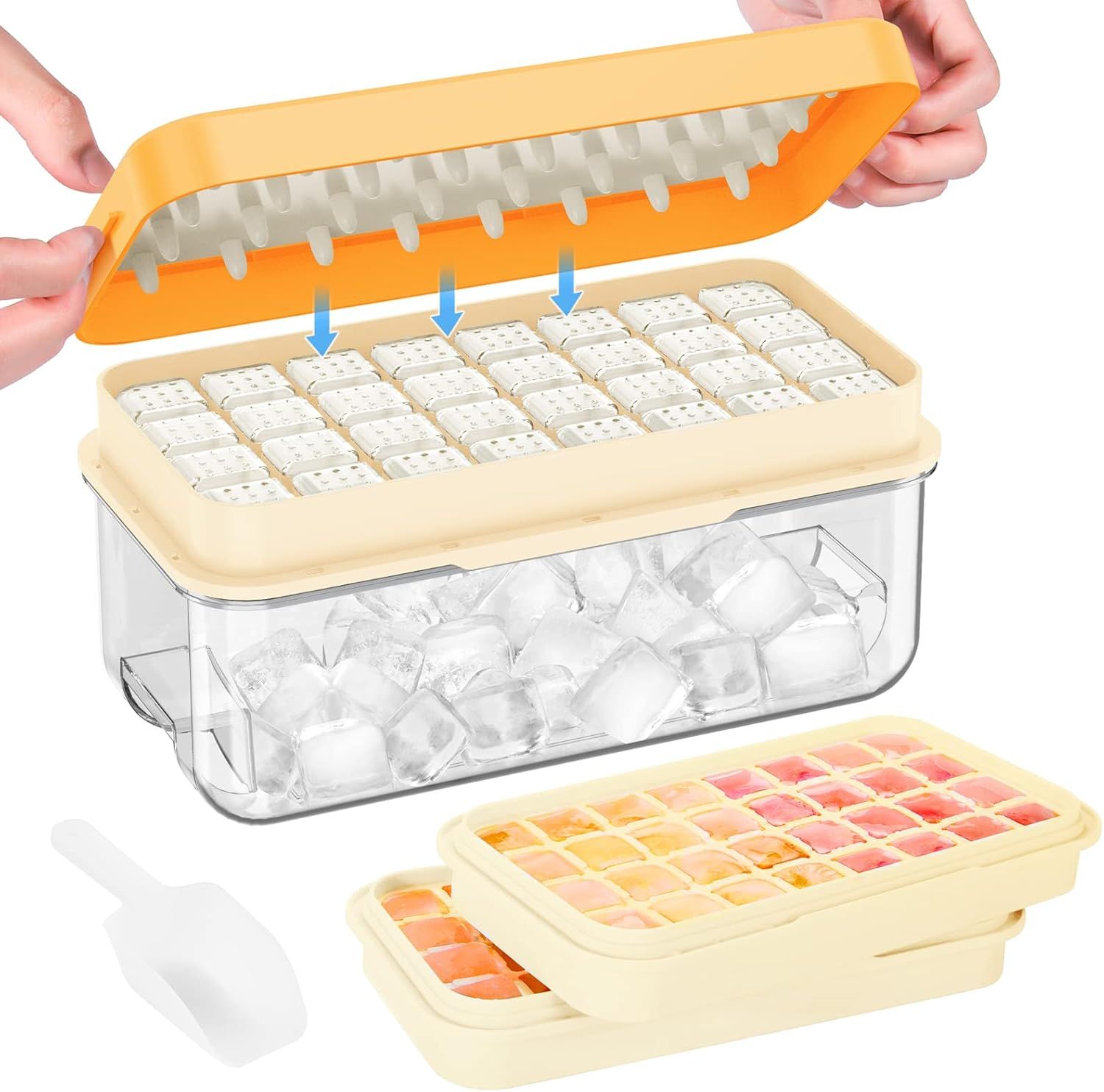 PHINOX Ice Cube Tray with Lid and Bin