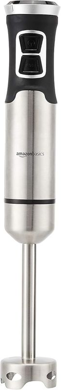 Amazon Basics 500 Watt Multi-Speed Immersion Hand Blender, Silver