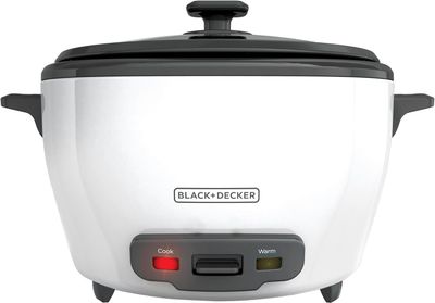 BLACK+DECKER 3-Cup Rice Cooker, 1.5-cup Uncooked Rice, 3 Cups Cooked, Steaming Basket, Removable Non-Stick Bowl, One Touch