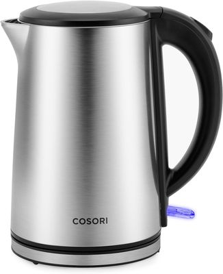 COSORI Electric Kettle, Cool-Touch Double Wall Stainless Steel Insulated, Automatic Shut Off &amp; Boil-Dry Protection, Durable Tea Kettle Boiler &amp; Heater, 1.5L/1500W, Silver