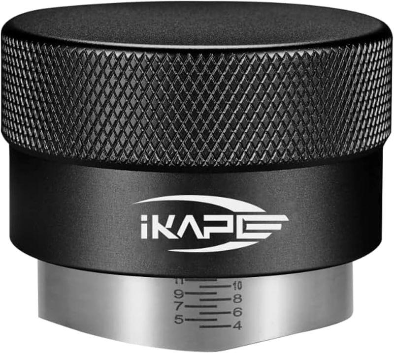 IKAPE Coffee Products, 51MM Coffee Distributor, Gravity Adaptive Espresso Distributor Fits All 51MM Espresso Portafilter, Compatible with 51MM Delonghi Bottomless Portafilter (Black)