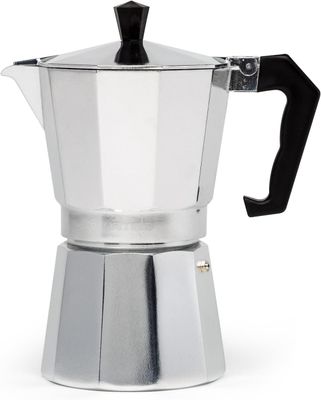 Primula Classic Stovetop Espresso and Coffee Maker, Moka Pot for Italian and Cuban Café Brewing, Greca Coffee Maker, Cafeteras, 12 Espresso Cups, Silver