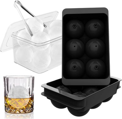 WIBIMEN Large Ice Cube Tray, 1.9IN Whiskey Ice Mold