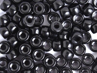Crow Bead Opaque Black Glass 9mm 10 Count
