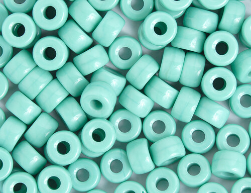 Crow Bead Opaque Turquoise Glass 9mm 10 Count