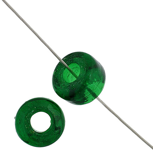 Crow Bead Transparent Green Glass 6mm 25 Count