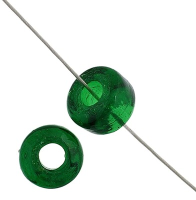 Crow Bead Transparent Green Glass 6mm 25 Count