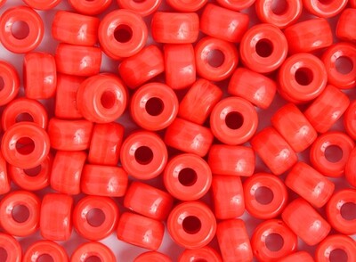 Crow Bead Opaque Orange/Red Glass 9mm 10 Count
