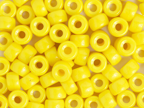 Crow Bead Opaque Yellow Glass 9mm 10 Count