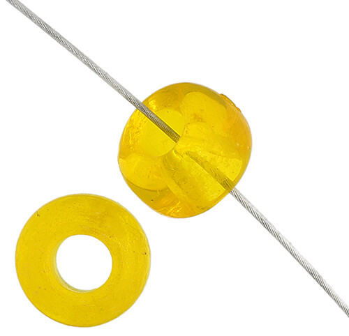 Crow Bead Transparent Yellow 6mm 25 Count