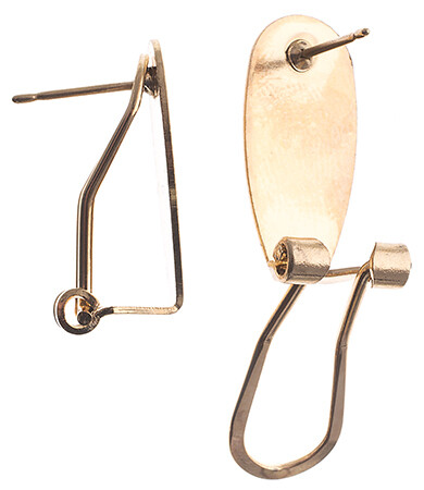 Fingernail Earrings Gold Plate 1 Pr