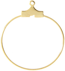 Hoop Earrings 25mm Gold Plate 3 prs