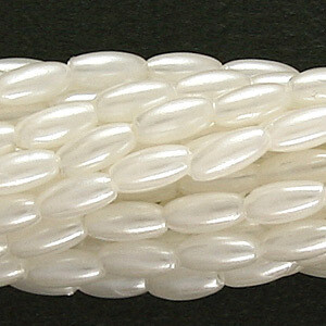 Acrylic Pearl Rice Beads 3x6mm Approx 250 beads