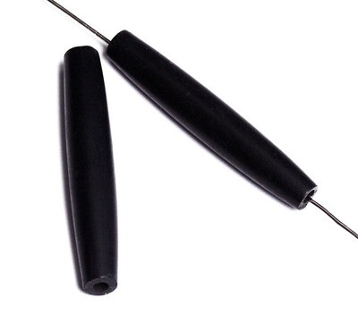 Bone Hairpipe 1.5&quot; Black pkg of 10