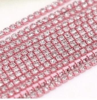 Light Pink Metal Rhinestone Banding SS6