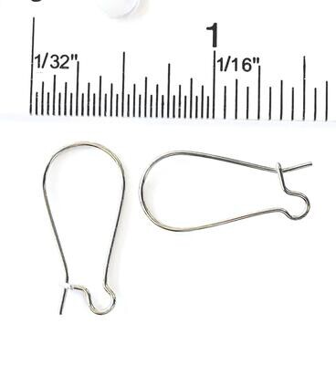 Kidney Hook Earring Silver Plate 37x15mm Pkg of 15 prs
