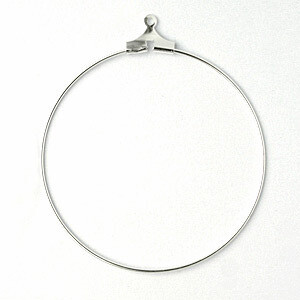 Hoop Earrings 34mm Rhodium Plate Pkg of 5 prs