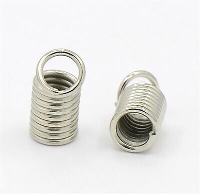 Coil Crimp Ends Silver Plate Pkg of 10