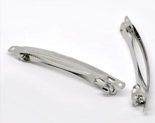 Barrettes 6cm/2.5&quot; Nickel Pkg of 4