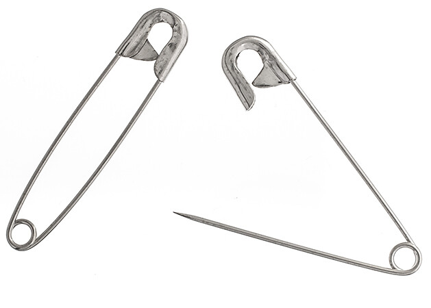 Safety Pins Nickel 50mm Pkg of 10