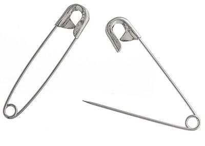 Safety Pins Nickel 40 mm Pkg of 20