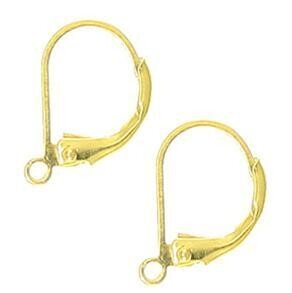 Leverback Earrings  Gold Plate 2 prs