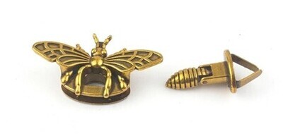 Bee Clasp Antique Brass Turn Lock Closure