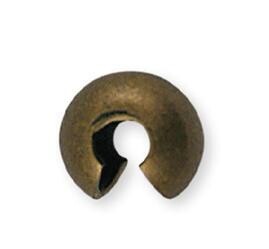 Crimp Cover Antique Brass 4mm Pkg of 10