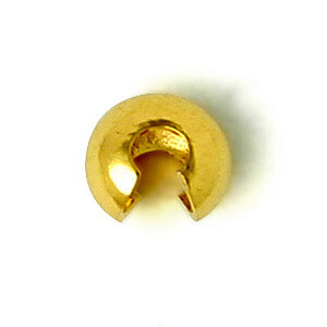 Crimp Cover Gold Plate 4mm Pkg of 10