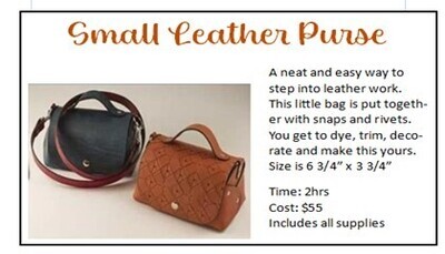 CLASS: Small Leather Purse Date TBA