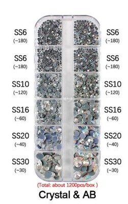 Flatback Crystals Boxed Set Clear AB