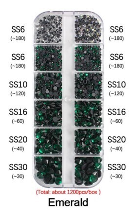 Flatback Crystals Boxed Set Emerald