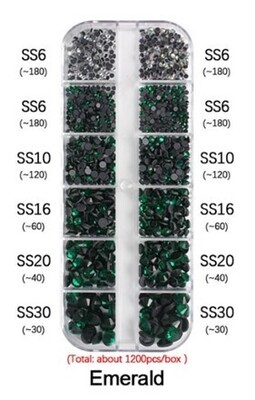 Flatback Crystals Boxed Set Emerald