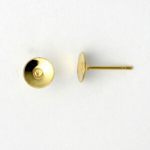 Stud Earrings 6mm Brass 5 prs