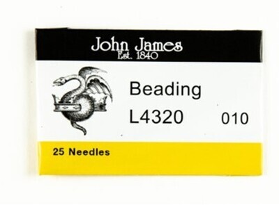 John James Short Beading Needles Sz 10 Pkg of 25
