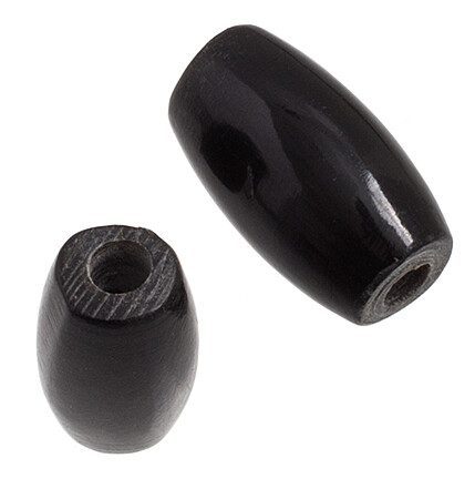 Bone Hairpipe Black .5&quot; pkg of 10