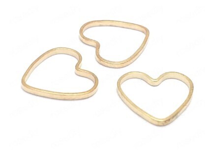 Heart Gold 19 x 21mm 2prs
