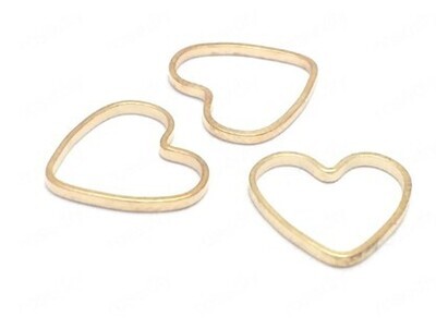 Heart Gold 19 x 21mm 2prs