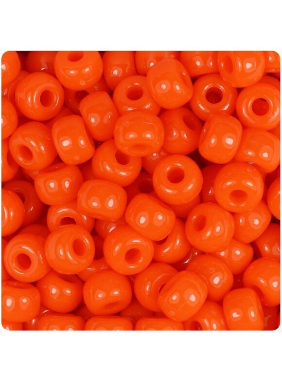 Crow Bead 6mm Opaque Orange 25 count