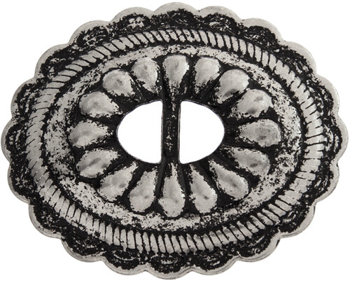 Concho Slide Oval Antique Silver 40x50mm