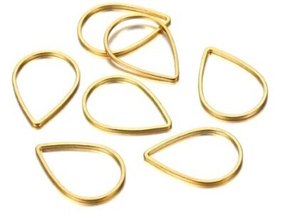 Teardrop Gold Plate 21x15mm 2prs