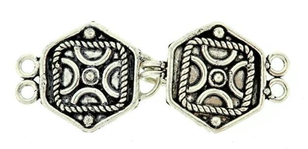 Bali Style Silver Hook &amp; Eye Clasp