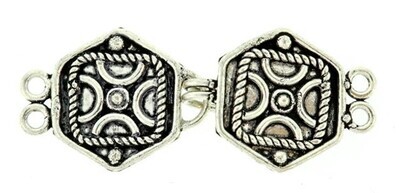 Bali Style Silver Hook &amp; Eye Clasp