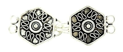 Bali Style Silver Hook &amp; Eye Clasp 7016