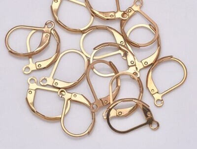 Leverbacks Hypo-Allergenic Stainless Steel Gold 3 prs