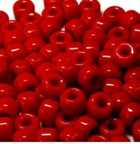 Crow Bead Opaque Dark Red Glass 9mm 10 Count
