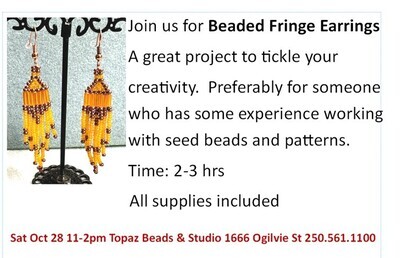  CLASS: Beaded Fringe Earrings TBA