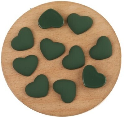 Cabochon Green Heart Matte 25mm