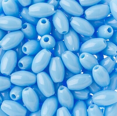 Oat Beads 9x6mm Pkg of 100 Light Blue